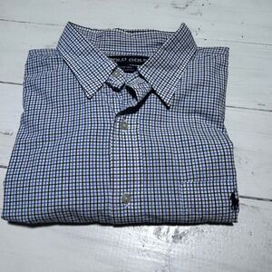 Polo‎ Golf Ralph Lauren XXL Long Sleeve Blue Checkered Golf Shirt